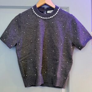 AVARA Baylor Gray Embellished Sweater